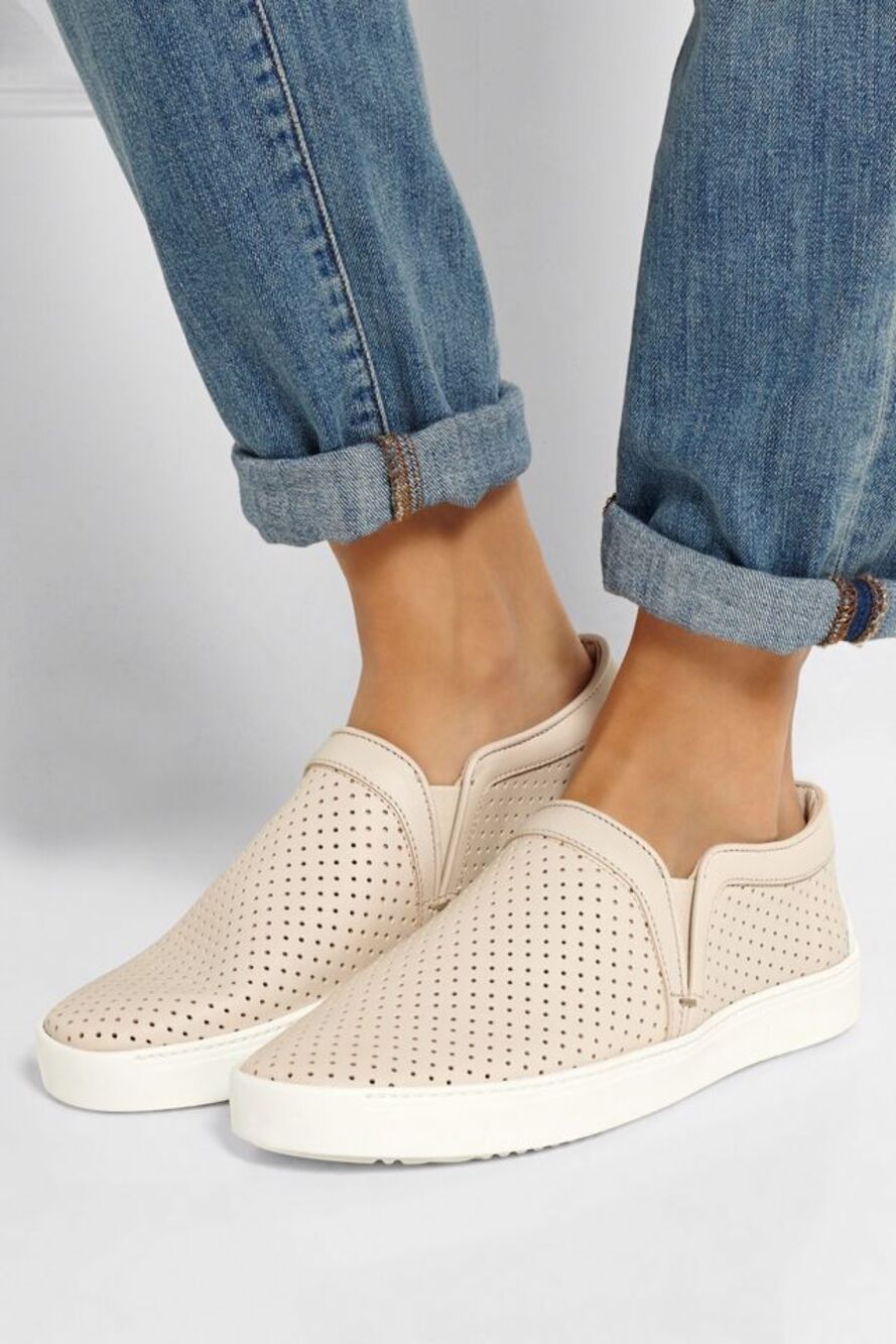 Rag & Bone Slip On Loafers Bone Kent Sneaker Perforated Leather Womens Sz 7